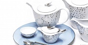 картинка Набор посуды чайный, 15 предметов, фарфор, серия SILVER RAIN PORCEL  магазин «Аура Дома»