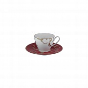 Чашка чайная (260 мл) с блюдцем (17 см), фарфор, серия GOLD RUBY PORCEL магазин «Аура Дома»