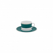 Чашка чайная (230 мл) с блюдцем (16 см), фарфор, серия ETHEREAL ULTRAMARINE GREEN