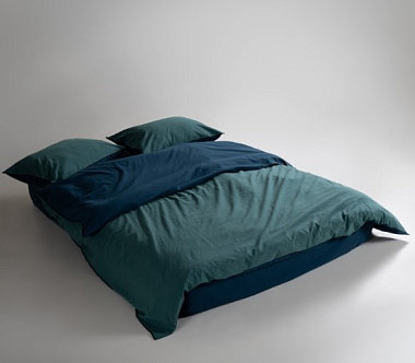 Комплект постельного белья DRESS BLUE-DARK GREEN, состав: 100% хлопок, размер: евро