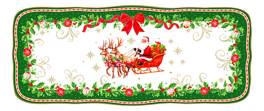 Блюдо сервировочное фарфоровое CHRISTMAS HERITAGE, размер: 36x15 см в подарочной упаковке