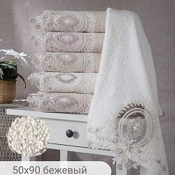 Полотенце махровое OLIVER, состав: 100% хлопок, размер: 50х90 см, цвет: бежевый