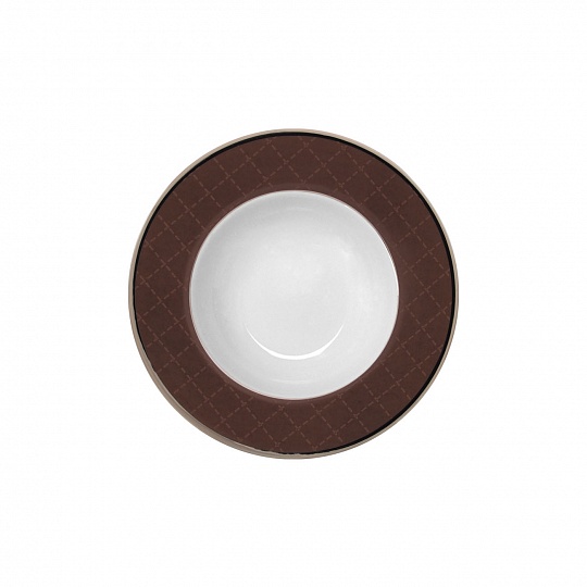 Тарелка суповая фарфоровая, PETALA SIMPLES ETHEREAL CHOCOLAT, д. 22 см