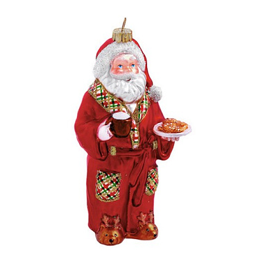 Санта в халате (стекло) 7,5х8х16 см