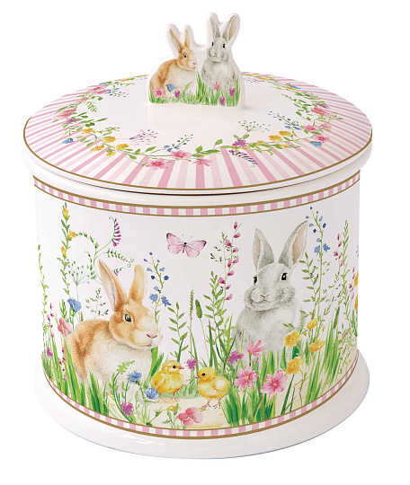 Банка фарфоровая HAPPY EASTER, д. 14 см в подарочной упаковке