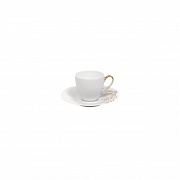 Чашка кофейная (100 мл) с блюдцем (13 см), фарфор, серия FIUME D'ORO PORCEL магазин «Аура Дома»