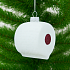 Игрушка новогодняя стеклянная  "Туалетная бумага"  диаметр 6,2 см, высота 8,5 см