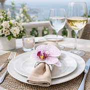 Кольцо для салфеток Орхидея, 1 шт. БЕЛОЕ В КРАПИНКУ  магазин «Аура Дома»