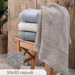 Полотенце махровое VITRA, состав: 100% хлопок, размер: 50х90 см, цвет: серый