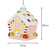 Игрушка новогодняя стеклянная "Пряничный домик"  диаметр 7,2 см, высота 9,6 см
