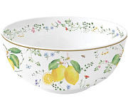 Салатник фарфоровый FLEURS ET CITRONS, д. 23 см  магазин «Аура Дома»