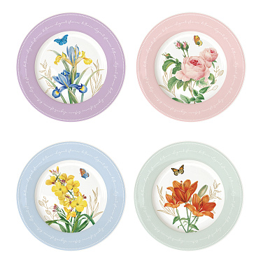Набор тарелок фарфоровых ROYAL BLOSSOM (4 шт), д. 19 см в подарочной упаковке