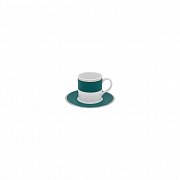 Чашка кофейная (90 мл) с блюдцем (11 см), фарфор, серия ETHEREAL ULTRAMARINE GREEN PORCEL магазин «Аура Дома»