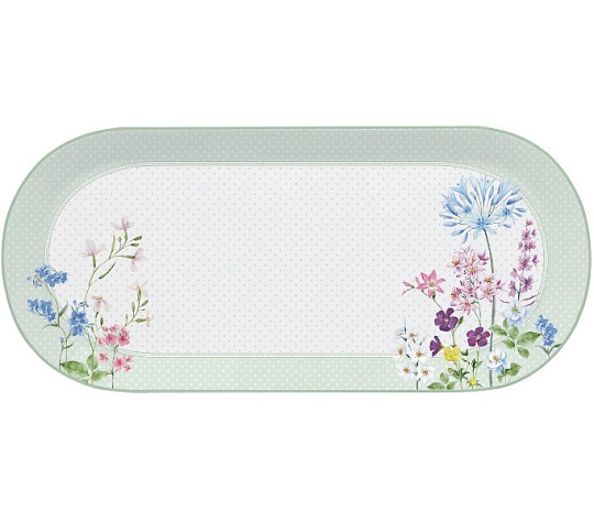 Блюдо сервировочное фарфоровое FLORAISON, размер: 33,5x15 см в подарочной упаковке