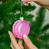 Игрушка новогодняя стеклянная  "Макарунс pink"  диаметр 5,7 см, высота 7,3 см