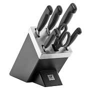 Набор кухонных ножей Zwilling Four Star,  7 предметов , на подставке  магазин «Аура Дома»