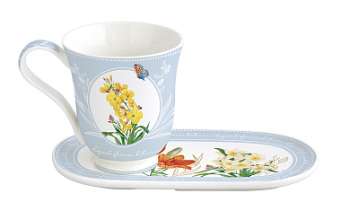 Чайная пара фарфоровая ROYAL BLOSSOM, объем 350 мл в подарочной упаковке