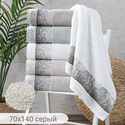 Полотенце махровое TENTI, состав: 100% хлопок, размер: 70х140 см, цвет: серый