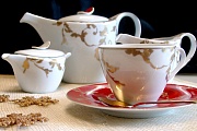 Набор посуды чайный, 15 предметов, фарфор, серия GOLD RUBY PORCEL магазин «Аура Дома»