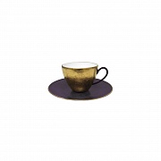 Чашка чайная фарфоровая c блюдцем BALLET GOLDEN VELVET, объем 260 мл PORCEL магазин «Аура Дома»