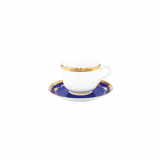 Чашка чайная (280 мл) с блюдцем (15 см), фарфор, серия Imperio Gold