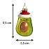 Игрушка новогодняя стеклянная  "Авокадо"  диаметр 4,6 см, высота 11 см
