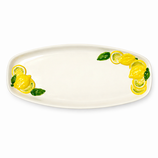 Блюдо прямоугольное керамическое "Лимон", размер: 27х15 см
