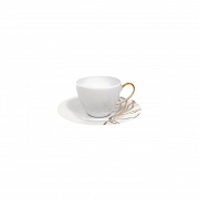 Чашка чайная (260 мл) с блюдцем (17 см), фарфор, серия FIUME D'ORO