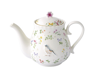 Чайник заварочный фарфоровый FANCY GARDEN, объем 850 мл в подарочной упаковке