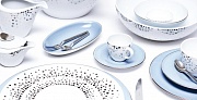 Набор столовой посуды обеденный, 41 предмет, фарфор, серия SILVER RAIN PORCEL  магазин «Аура Дома»