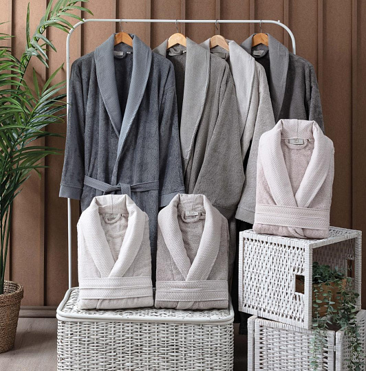 Халат мужской CRIS, состав: 100% хлопок, размер: XXL, цвет: антрацит