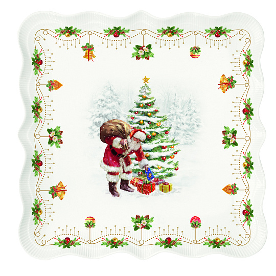 Блюдо сервировочное фарфоровое NOSTALGIC CHRISTMAS, размер: 30x29,5 см в подарочной упаковке