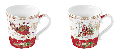 Набор кружек фарфоровых CHRISTMAS MEMORIES (2 шт), объем 340 мл в подарочной упаковке