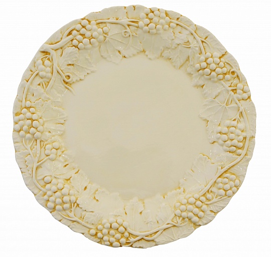 Блюдо круглое керамическое "Виноград", д. 29 см, бежевое