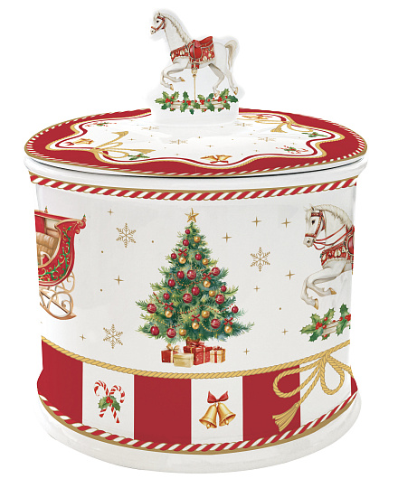 Банка фарфоровая CHRISTMAS TALE, д. 14 см в подарочной упаковке