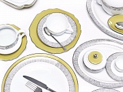 Набор столовой посуды обеденный, 41 предмет, фарфор, серия LEAF PORCEL  магазин «Аура Дома»