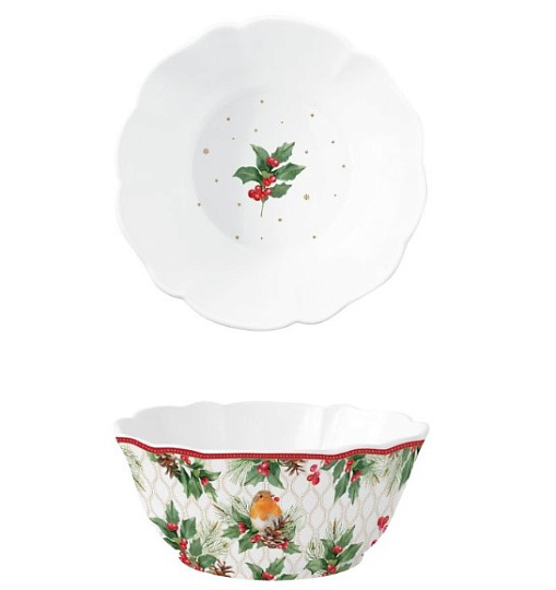 Салатник фарфоровый CHRISTMAS BERRIES, д. 23 см в подарочной упаковке