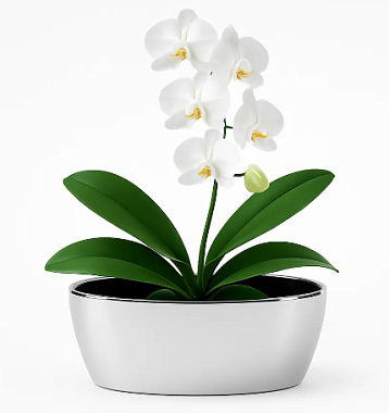 Кашпо цветочное керамическое декоративное, цвет серебряный, 28х16,5х12 см