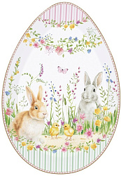 Блюдо сервировочное фарфоровое HAPPY EASTER, размер: 30x21 см в подарочной упаковке