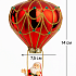 Игрушка новогодняя стеклянная "Дед мороз на воздушном шаре" диаметр 7,5 см, высота 14 см