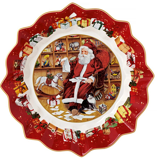 Toy's fantasy, Блюдо диамерт 25 см, 0,43 l, "Санта читает списки желаний"