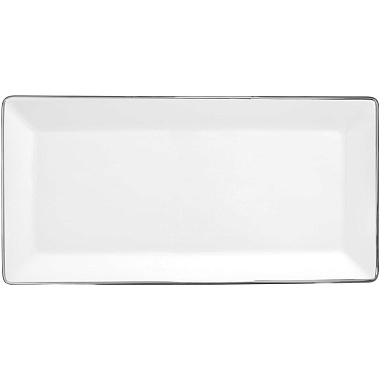 Поднос сервировочный фарфоровый PETALA SILVER, размер: 40х19 см PORCEL - Industria Portuguesa de Porcelanas, S.A Португалия, AP.77-3770-909 Оливеира до Баирраo магазин «Аура Дома» Поднос сервировочный фарфоровый PETALA SILVER, размер: 40х19 см