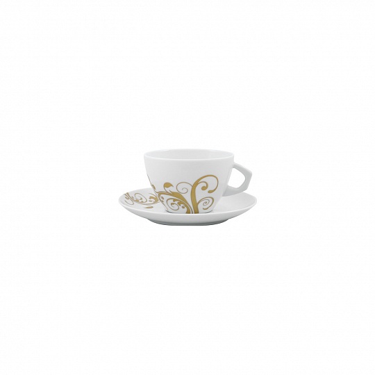 Чашка чайная (230 мл) с блюдцем (15 см), фарфор, серия OASIS