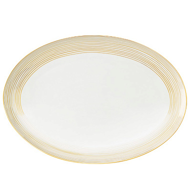 Блюдо овальное фарфоровое COUPE GOLDEN ORBIT, размер: 35х25 см