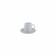 Чашка кофейная (90 мл) с блюдцем (11 см), фарфор, серия SILVER STRIPES
