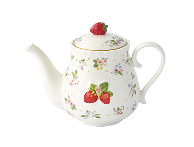 Чайник заварочный фарфоровый FANCY FRUIT, объем 850 мл в подарочной упаковке