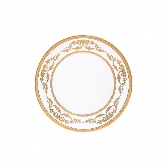 Тарелка десертная (белого цвета), 23 см, фарфор, серия Imperio Gold