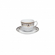 Чашка чайная (280 мл) с блюдцем (15 см), фарфор, серия MOZART PORCEL магазин «Аура Дома»