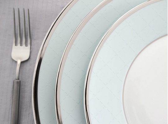 Набор столовой посуды обеденный, 41 предмет, фарфор, серия ETHEREAL BLUE