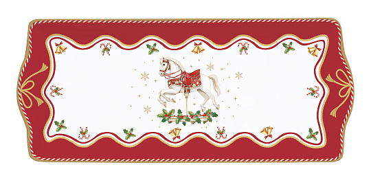 Блюдо сервировочное фарфоровое CHRISTMAS TALE, размер: 35x15 см в подарочной упаковке
